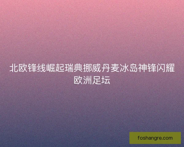 北欧锋线崛起瑞典挪威丹麦冰岛神锋闪耀欧洲足坛