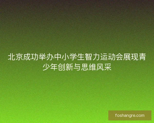 北京成功举办中小学生智力运动会展现青少年创新与思维风采